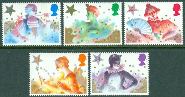 England - M 1051-1055 Jul 1985 - Pantominteater för barn, 5 kpl **