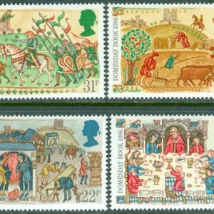 England – M 1072-1075 Domesday Book av Wilhelm Erövraren 900 år,  4 kpl **