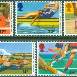 England – M 1076-1080 Samväldesspelen 1986 i Edinburgh, 5 kpl **