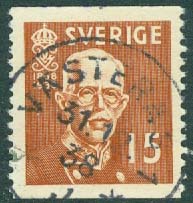 F  267 Gustaf V 80 år, 15 öre. Nära prakt VÄSTERÅS 1  31.1.38  (U/Väs)