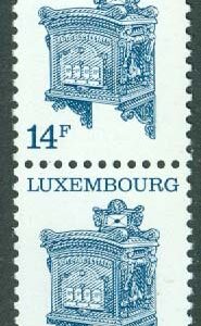 Luxemburg – M 1282Do+Du Föremål från Postmuseet, Luxemburg, 14 Fr par **