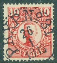 F   82 Medaljong 10 öre. Vacker stpl PKXP No 31  26.1 1913