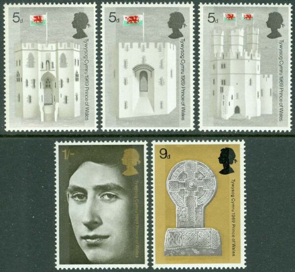 England - M  522-526 Prinsen av Wales investering, 5 kpl **