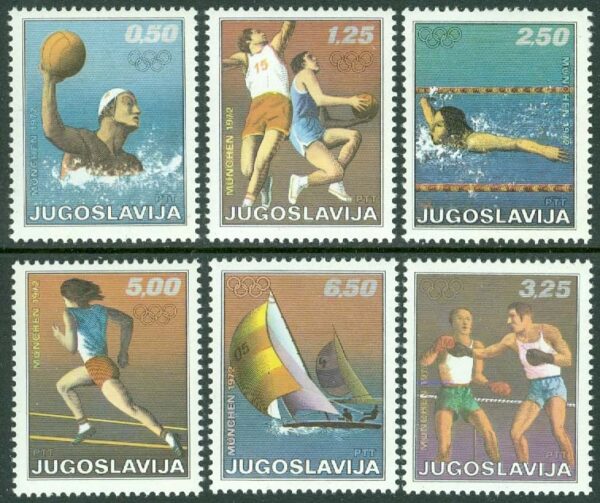 Jugoslavien - M 1451-1456 OS i München 1972, 6 kpl **
