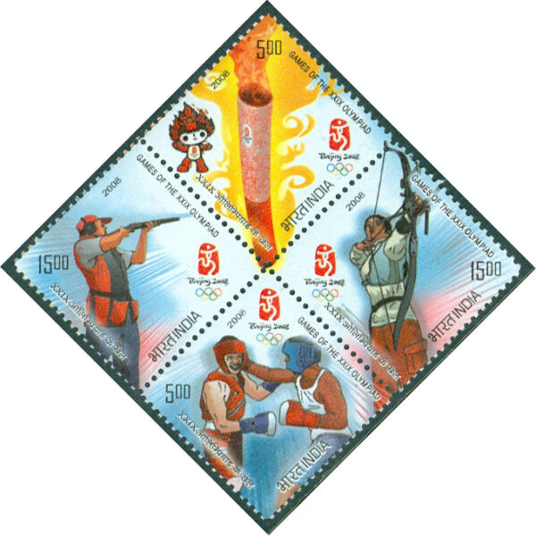 Indien - M 2283-2286 OS i Beijing 2008 bl.a. skytte, 4-block kpl **