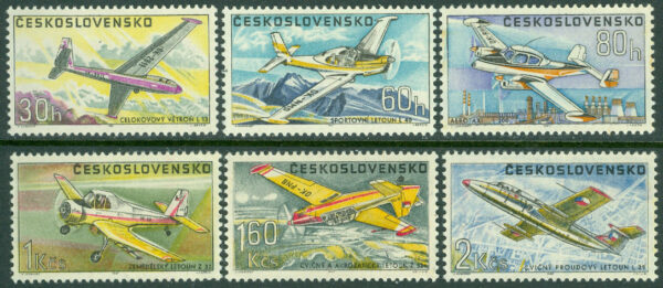Tjeckoslovakien - M 1755-1760 Flygplan, 6 kpl **