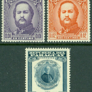 Paraguay – M  622-623, 632 Statspresident F S López, ärkebisko J S Bogarin, 3 ol *