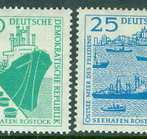 DDR – M  663-664 Byggandet av hamnen i Rostock, 2 kpl *