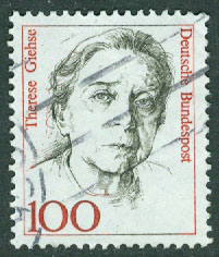 Tyskland – M 1390 Historiska kvinnor VI Therese Giehse, skådespelerska, 100 Pf stpl