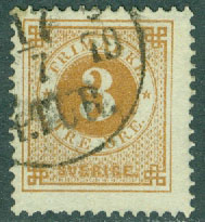 F   28 Ringtyp 3 öre t. 13 stpl