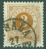 F   28 Ringtyp 3 öre t. 13 stpl