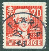 F  338A Nationalmuseum, 20 öre. FLÄRKE 29.1.43  (Y/Å)