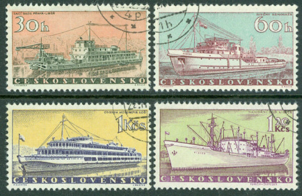 Tjeckoslovakien - M 1179-1182 Fartyg, 4 kpl stpl