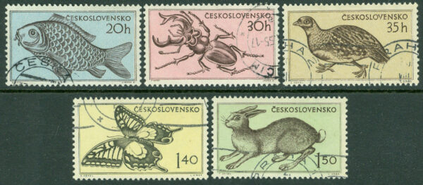 Tjeckoslovakien - M  925-929 Djur, 5 kpl stpl