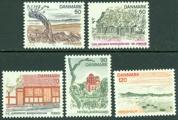 Danmark - F  589-593 Motiv från ön Fyn, 5 kpl */**