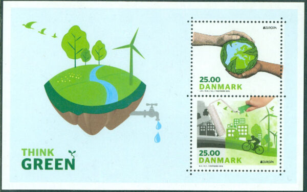 Danmark - F 1820-1821 (BL 130) Europa 2016 - Think Green, block kpl **