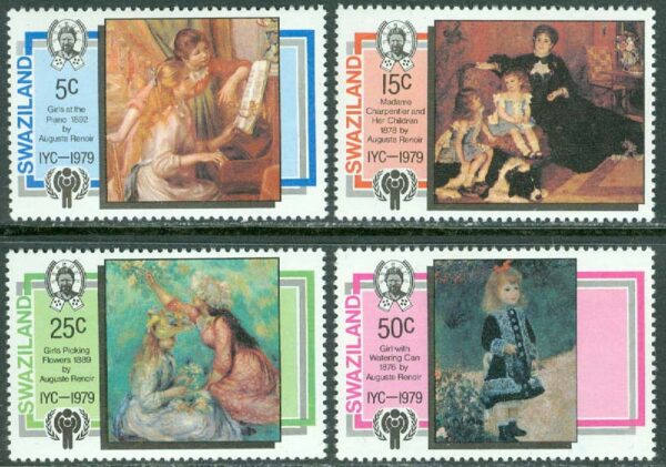 Swaziland - M  318-321 Int. barnåret, målningar av Pierre-Auguste Renoir, 4 kpl **