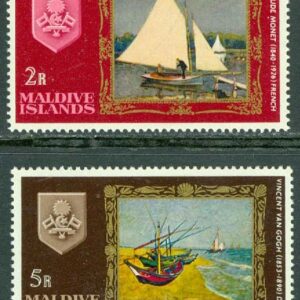 Maldiverna – M  271-272 Målningar av C Monet och van Gogh, 2 ol högvalörer **