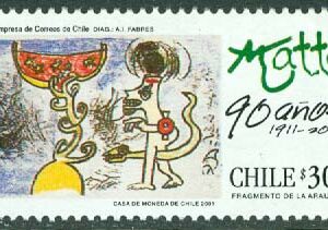 Chile – M 2033  „La Araucana“; av R. Matta (1911-2002), målare och bildhuggare, 1 kpl **
