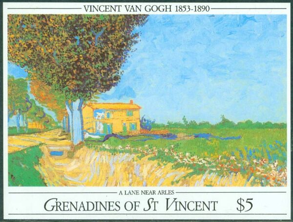 St. Vincent - M BL  70 "Grusväg nära Arles", målning av V. van Gogh, block **