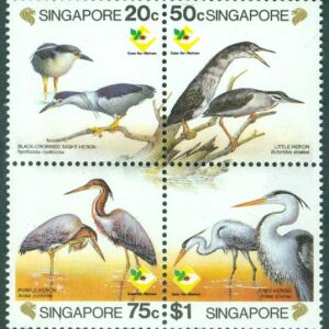 Singapore – M  733-736 Fåglar, Int. frimärksutställning ”PHILAKOREA ’94”, 4-block kpl **