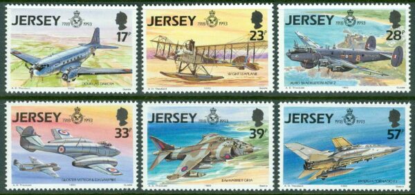 Jersey - M  615-620 Flygets historia V; Royal Air Force RAF 75 år, 6 kpl **