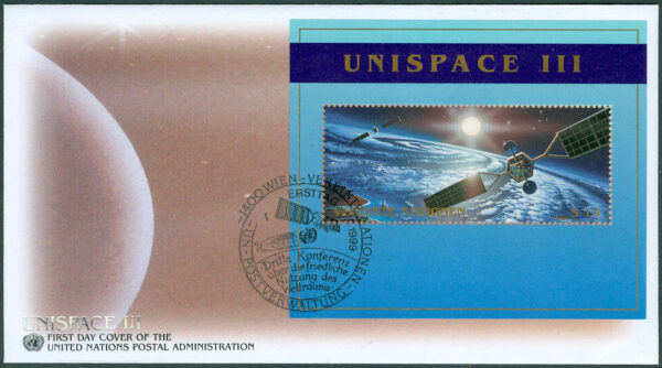FN Wien - FDC 1999-07-07 FN: s 3:e rymdkonferens om yttre rymden, UNISPACE III, block