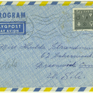 F  546A på aerogram till USA. Avsänt UMEÅ 6.10.63