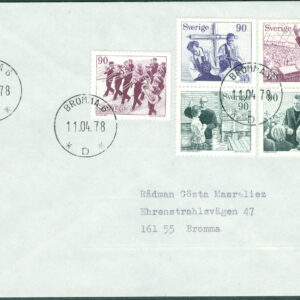 Sverige – FDC 1978-04-11 – Fria kristna samfund, 5 kpl privat stämplad. Adressat