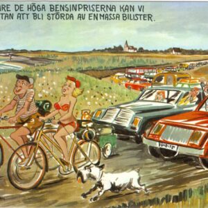 Kort – Teckning av Wolfgang Fridén, postgånget 1984 (lätt brytning i övre v. hörn)