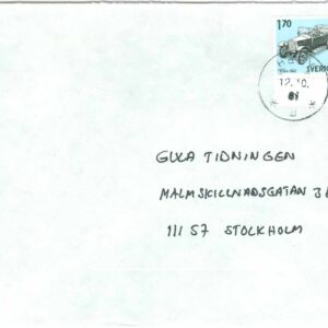 F  1140 på brev till Gula Tidningen. Stpl HEBY 12.10.81  (C(U)/U)