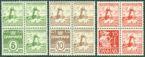 Danmark - F  278-280 (H1-H3) Dybbøl Mølle, 4-blocksserie kpl **