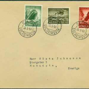 Norge – FDC 1944-05-20 – Skeppsbrott, 3 kpl.  Adressat