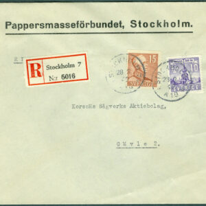 F  275 + 330 på Rek.brev STOCKHOLM 7  28.2.42  (A/U)