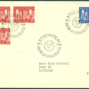 Sverige – FDC 1961-09-22 – Kungl Biblioteket, 4 kpl Adressat