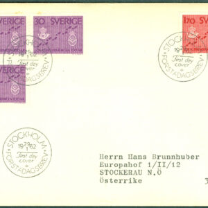 Sverige – FDC 1962-01-29 – Lokalbrevbäringen 100 år, 4 kpl Adressat