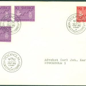 Sverige – FDC 1962-01-29 – Lokalbrevbäringen 100 år, 4 kpl Adressat