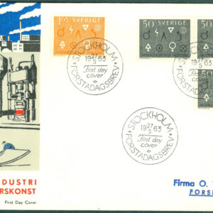 Sverige – FDC 1963-05-27 – Industri & Ingenjörskonst, 4 kpl Vinjett 1 Adressat