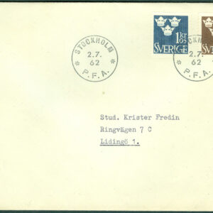 Sverige – FDC 1962-07-02 Tre kronor,105 samt 150 2 kpl Adressat