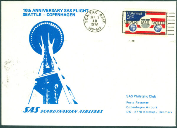USA - 1976-09-03 10th Anniversary SAS Flight Seattle - Copenhagen