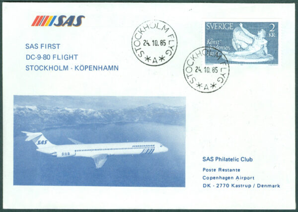 Sverige - 1985-10-24 SAS First DC-9-80 Flight Stockholm - Köpenhamn
