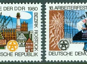 DDR – M 2514-2515 Arbetarfestspel i DDR, 1 kpl **