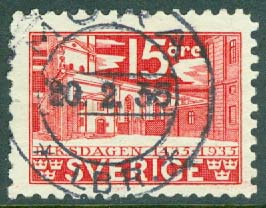 F  242C Riksdagen 15 öre. MORA LBR 20.2.35  (W/D)