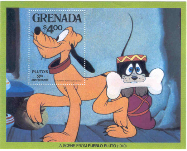Grenada - M Bl  93 Disney - Plutos 50-årsdag, block**
