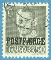 Danmark – F PF 35 Frederik IX, Postfaerge 50 öre grå stpl
