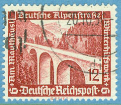 Deutsches Reich – M  639 Vinterhjälp, moderna byggnader 12 + 6 Pf stpl