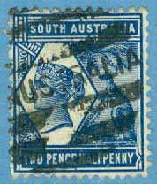 Sydaustralien – M   77 C Victoria och känguru, 2½ P stpl