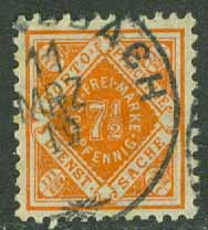 Württemberg – M Tj  120 Tjänstefrimärke 7½ Pf stpl