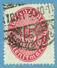 Deutsches Reich – M Tj  124 X Tjänstefrimärke, siffra i oval, 15 Pf stpl