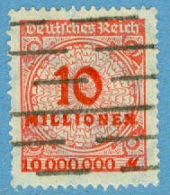 Deutsches Reich – M  318 A Siffertyp 10 Mio stpl